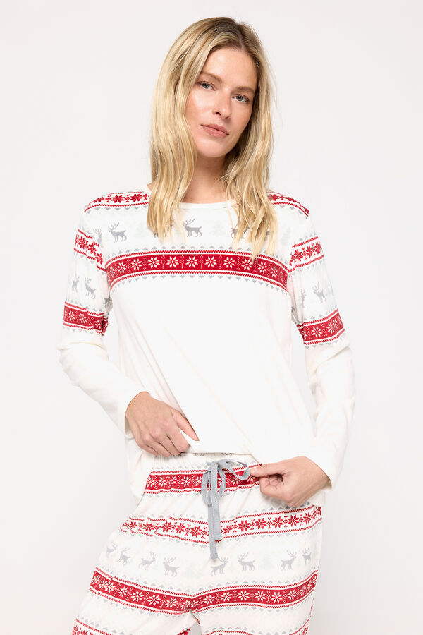 Milano Pijama velour navideño natural