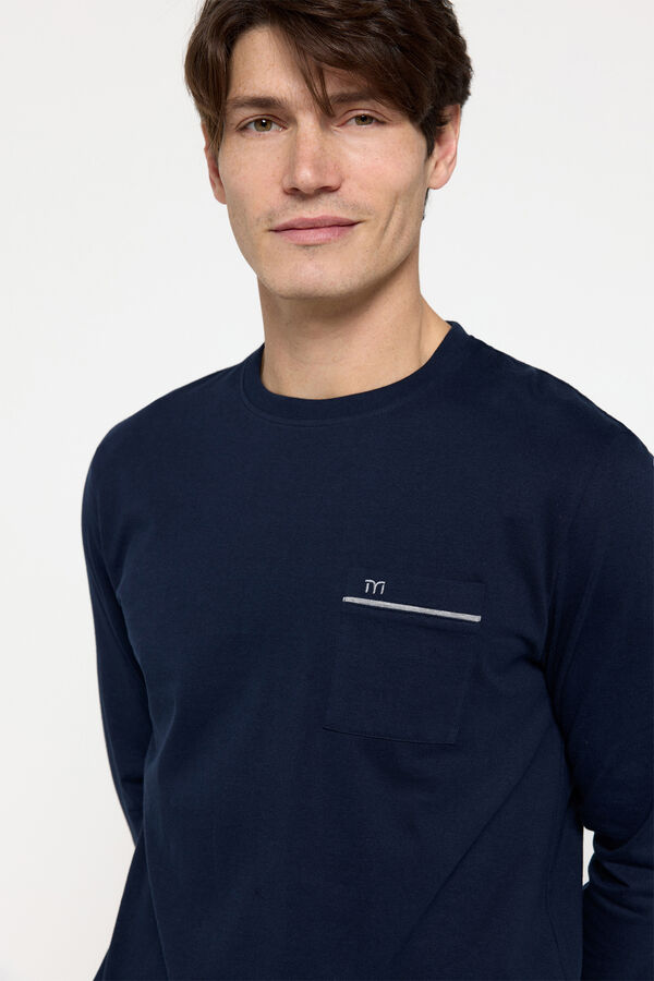 Fifty Outlet Pijama larga de algodón Navy