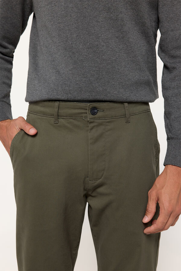 Fifty Outlet Pantalón chino carpenter Kaki Oscuro