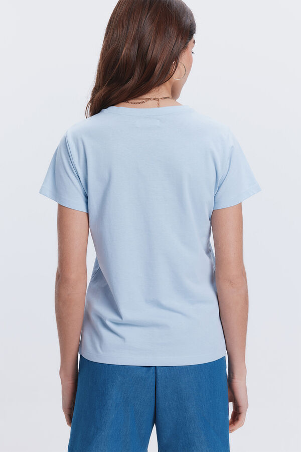 Fifty Outlet Camiseta bolsillo crochet Azul