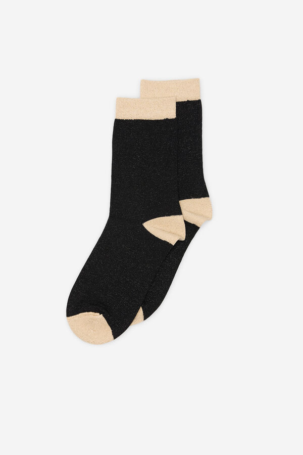Fifty Outlet Calcetines de lurex con contraste Granate