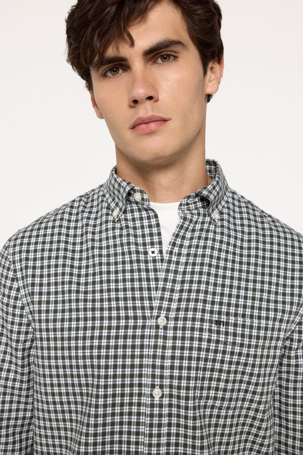 Fifty Outlet Camisa twill cuadros Verde