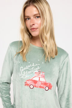 Fifty Outlet Pijama de velour navideño natural