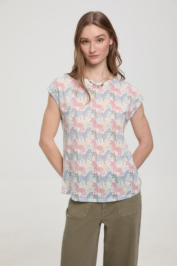 Fifty Outlet Playera estampada natural