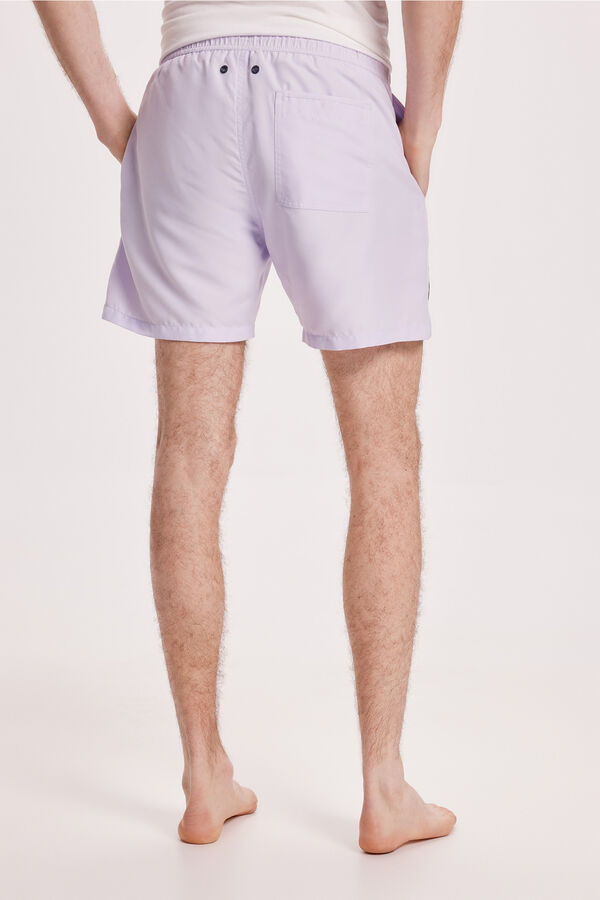 Fifty Outlet Bañador liso con cinta milano lateral Morado/Lila