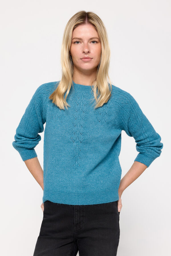 Fifty Outlet Jersey grueso calado azul Azul