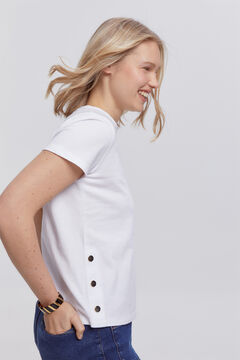 Fifty Outlet Camiseta heavy cotton botones Blanco
