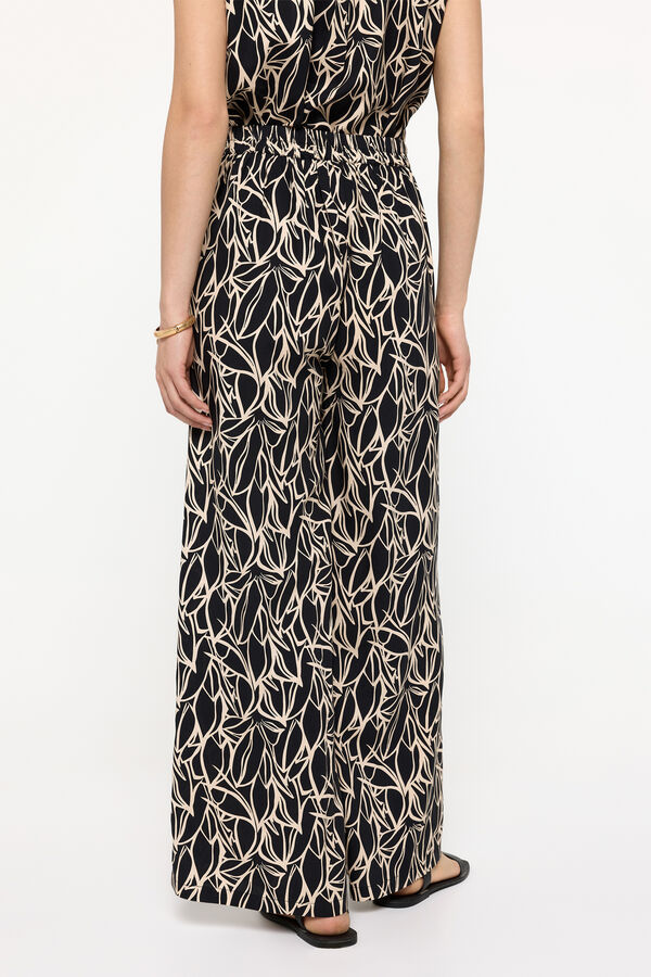 Fifty Outlet Pantalón estampado fit ancho con cintura elástica Estampado