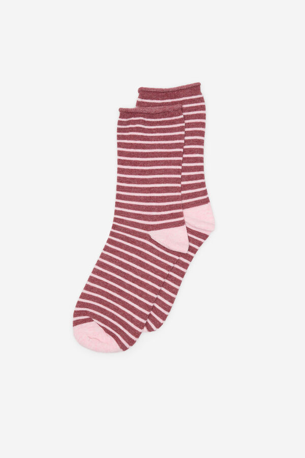 Fifty Outlet Calcetines de rayas. Granate