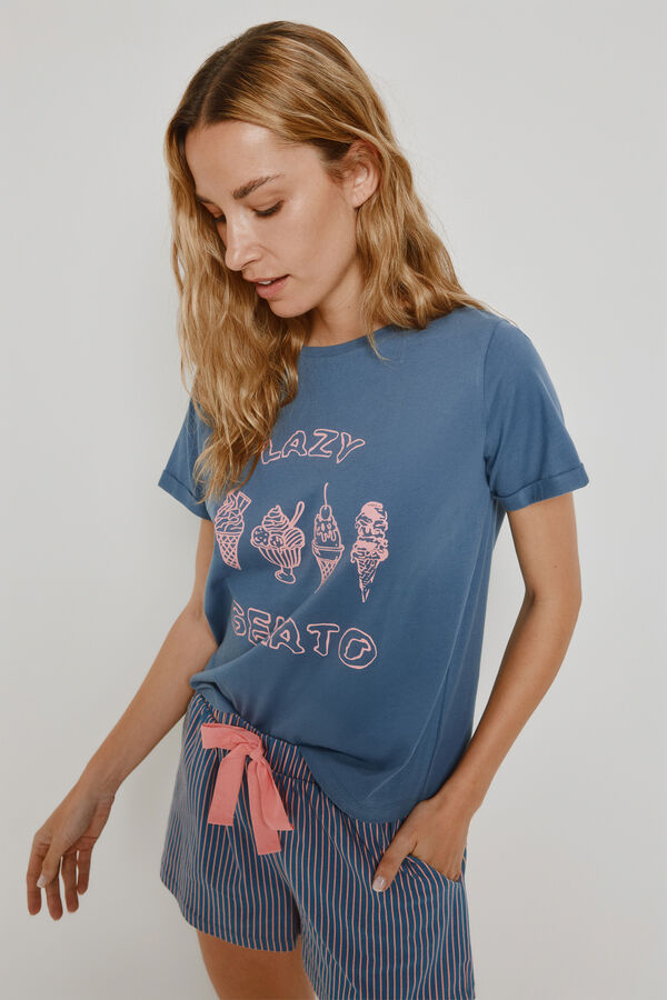 Milano Pijama estampada Azul Oscuro