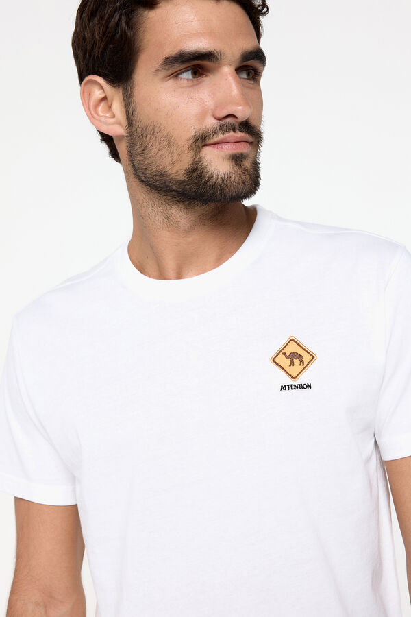 Fifty Outlet Playera manga corta. 100% de algodón. Blanco