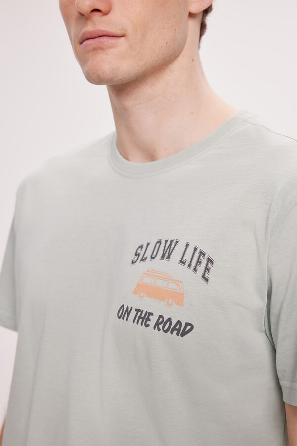 Fifty Outlet Camiseta Estampada Kaki Claro