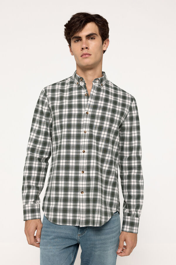 Fifty Outlet Camisa twill cuadros Verde