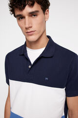 Fifty Outlet Polo pique tricolor Navy