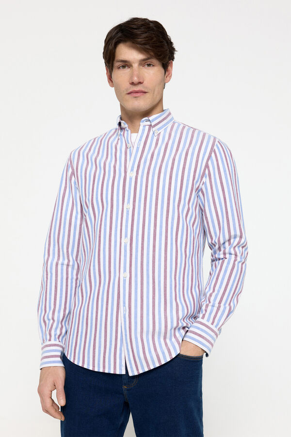 Fifty Outlet Camisa oxford rayas Morado/Lila