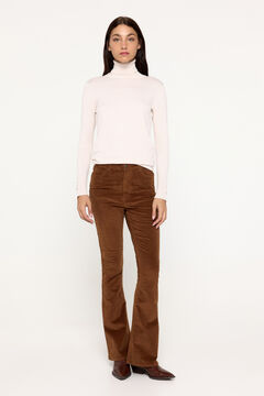 Fifty Outlet Jersey básico cuello cisne entallado Blanco