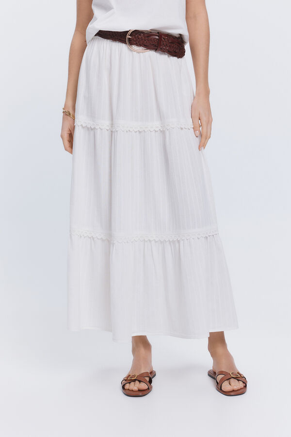 Fifty Outlet Camiseta sin mangas escote en pico con fornitura Blanco
