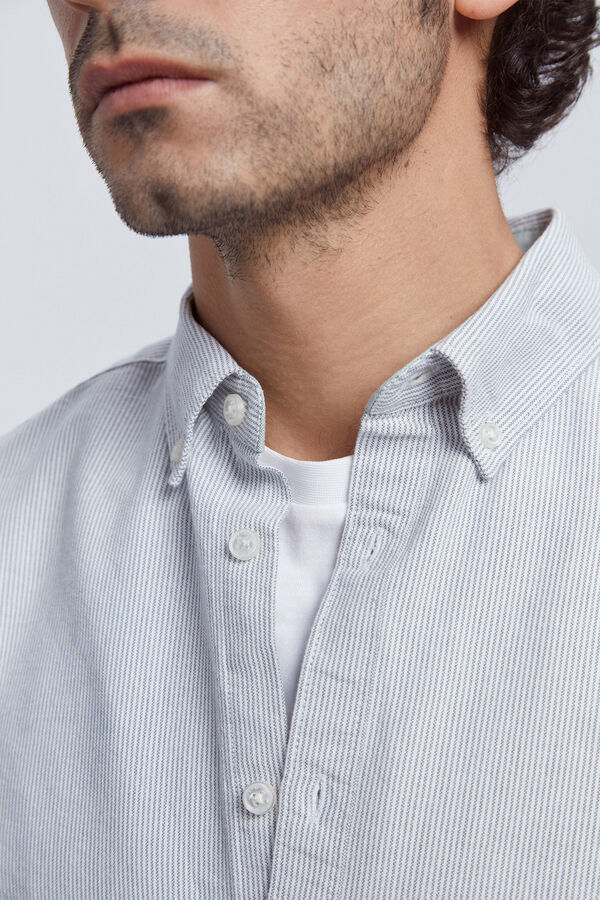 Milano Camisa Oxford Rayas Verde