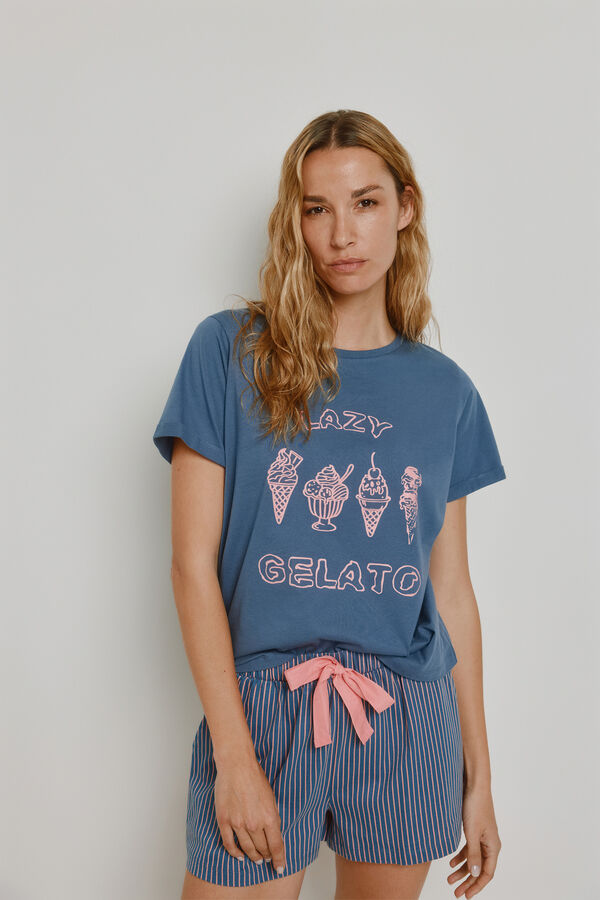 Milano Pijama estampada Azul Oscuro