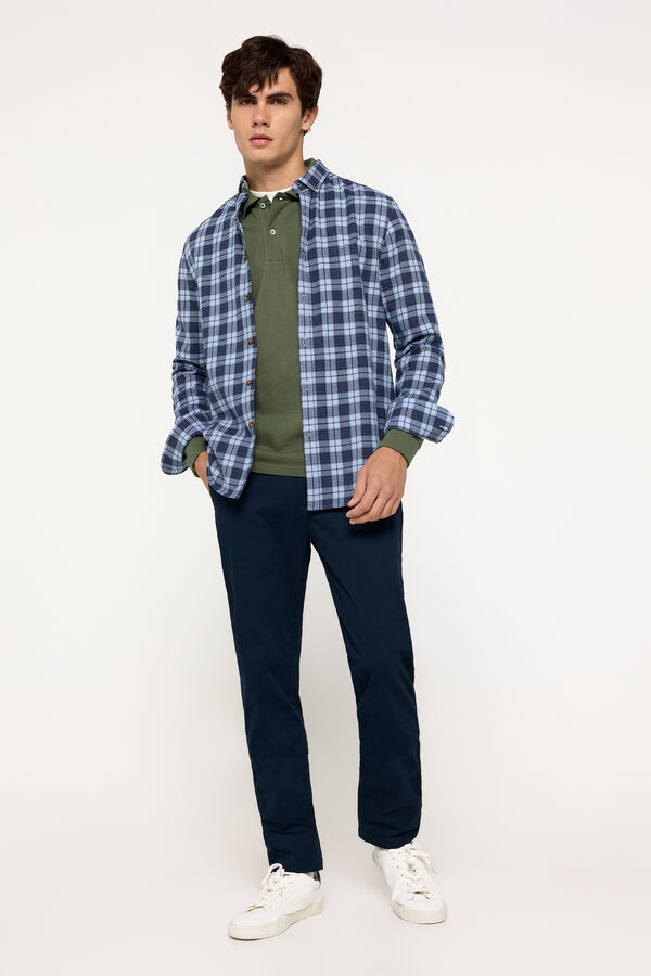 Fifty Outlet Camisa twill cuadros Azul