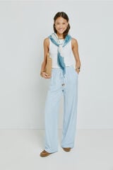 Milano Pantal&oacute;n ancho de rayas Azul