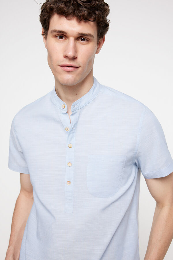 Milano Camisa mao polera. Azul