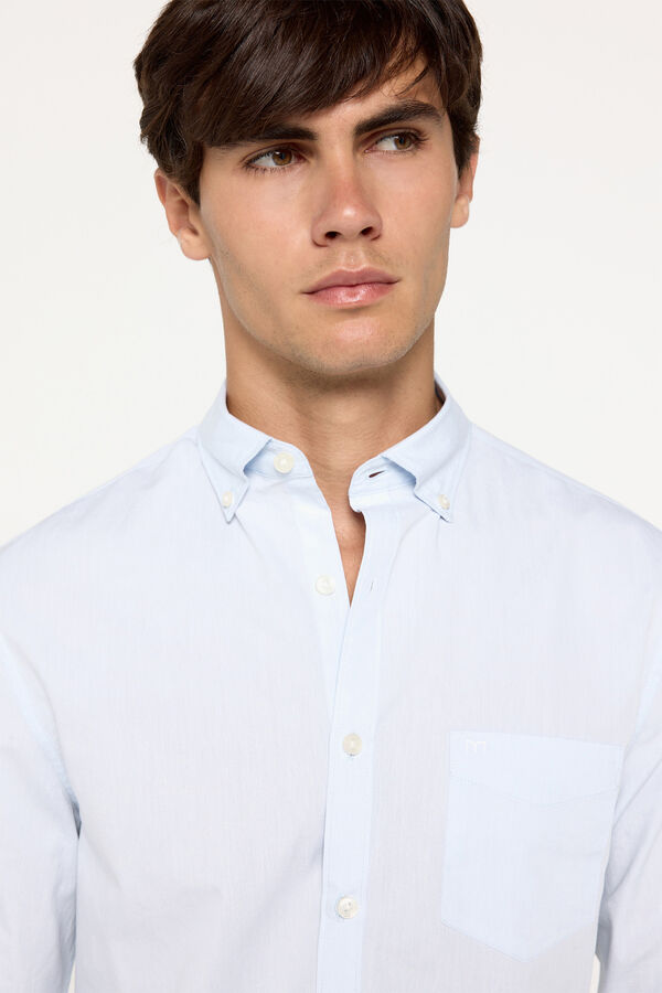 Fifty Outlet Camisa popelín lisa Azul