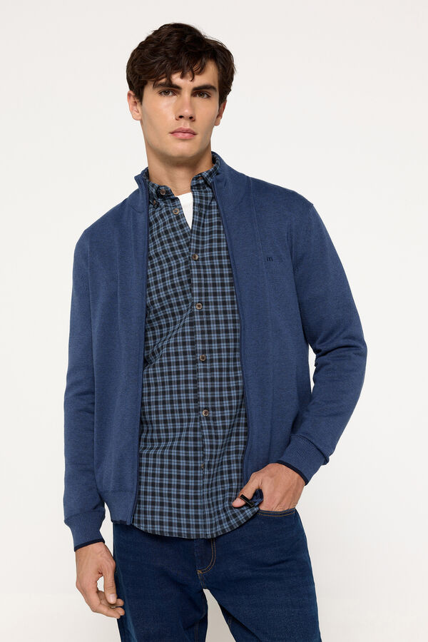Fifty Outlet Chaqueta tejido cierre Azul Oscuro