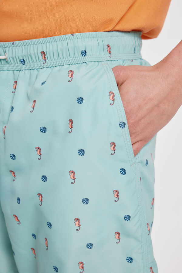 Fifty Outlet Bañador Estampado a Contraste Azul