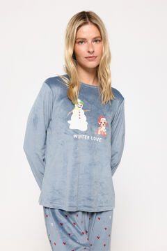 Fifty Outlet Pijama de velour navideño natural