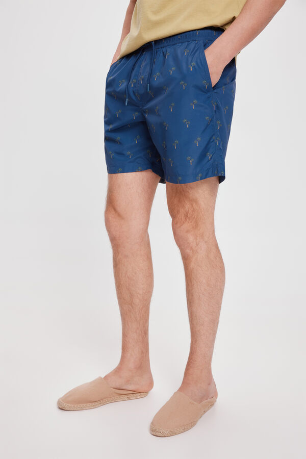 Fifty Outlet Bañador Estampado a Contraste Azul