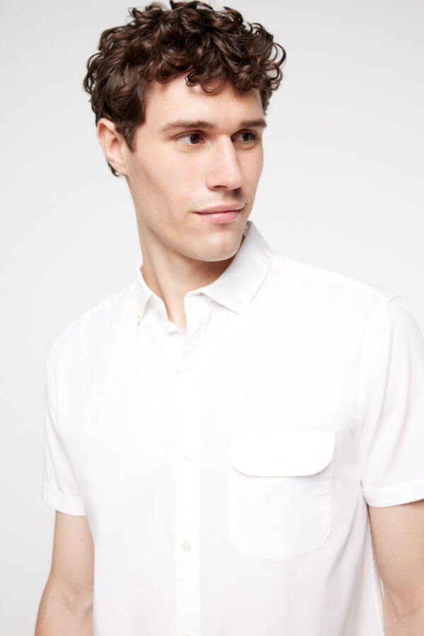Fifty Outlet Camisa popelín lisa. Blanco