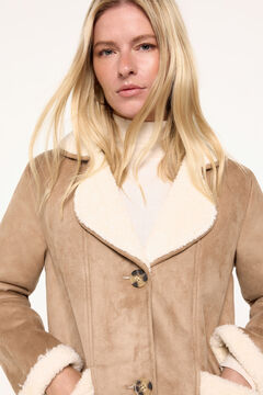 Fifty Outlet Abrigo doble faz efecto piel Beige/Camel