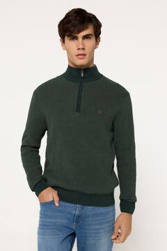 Fifty Outlet Jersey Media Cremallera Gris Oscuro