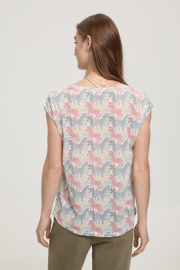 Fifty Outlet Playera estampada natural