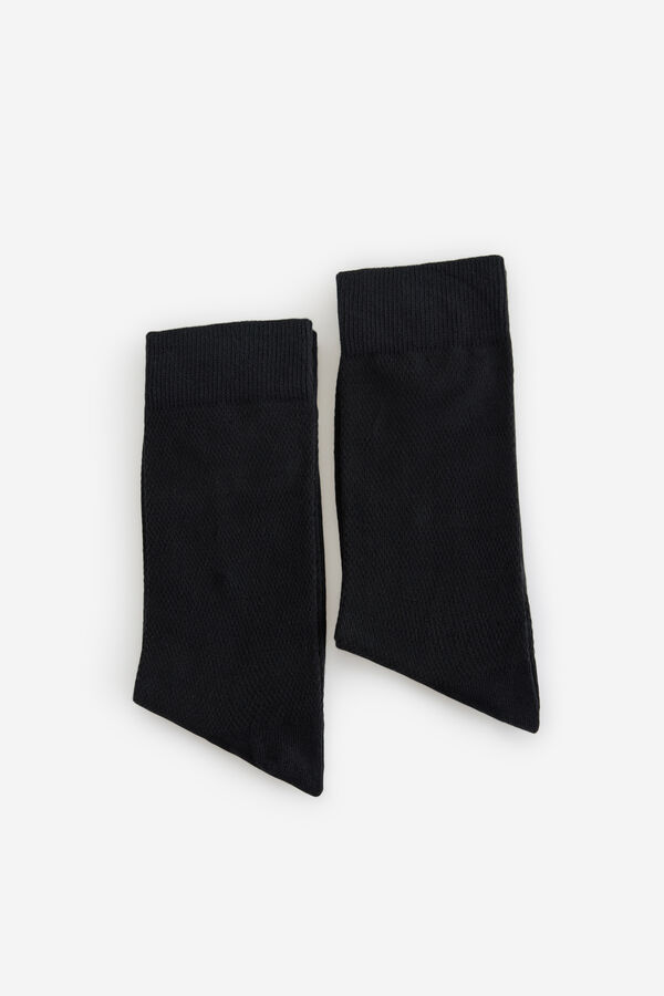 Fifty Outlet Calcetines básicos con estructura Negro