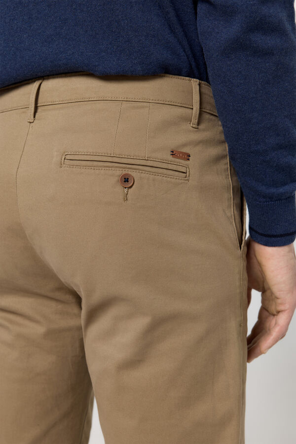 Fifty Outlet Pantalón chino liso Marrón Oscuro