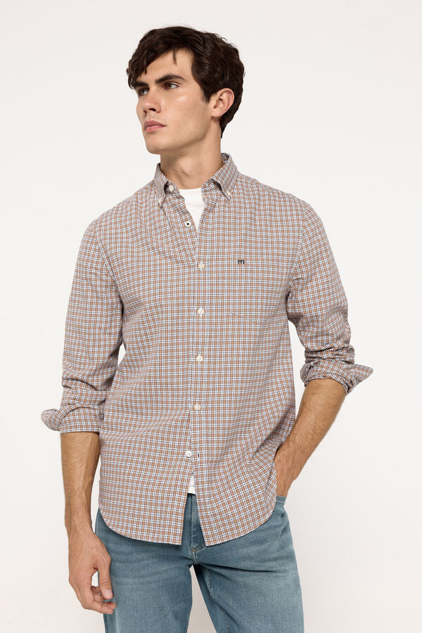 Fifty Outlet Camisa twill cuadros Rojo