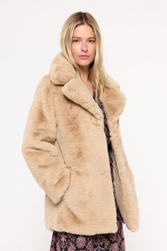 Fifty Outlet Abrigo efecto pelo Beige