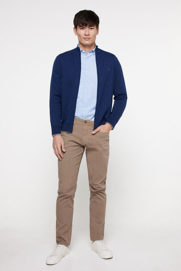 Fifty Outlet Cardigan Algodón cremallera Navy