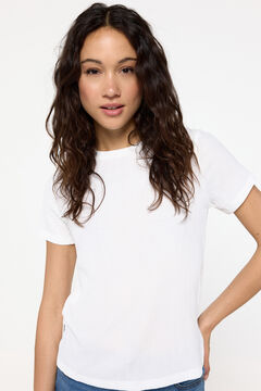 Fifty Outlet Playera manga corta calidad con estructura. Blanco
