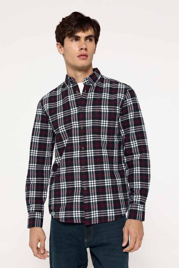 Fifty Outlet Camisa oxford cuadros Azul