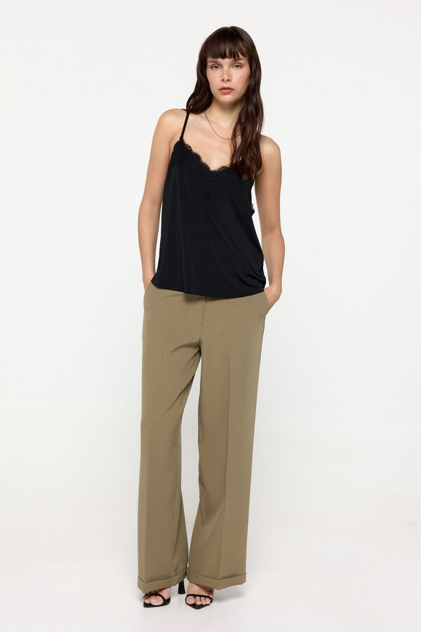 Milano Top Lencero Satinado Negro