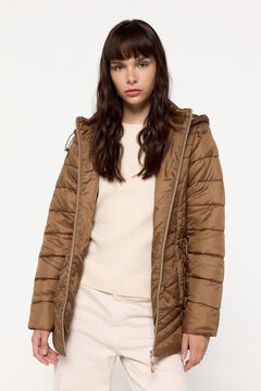 Fifty Outlet Abrigo acolchado con capucha Tostado