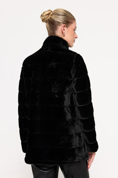 Fifty Outlet Abrigo efecto piel vison Negro