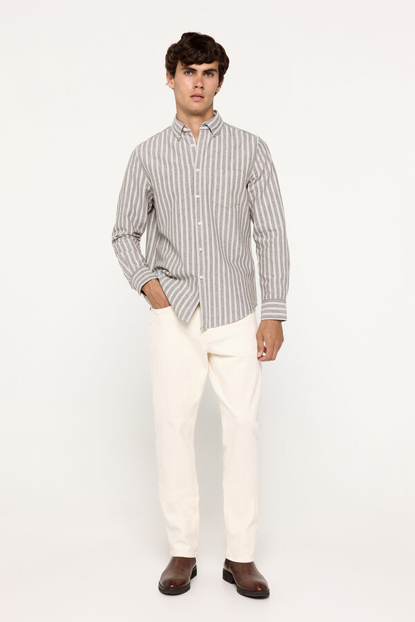 Fifty Outlet Camisa oxford rayas Verde