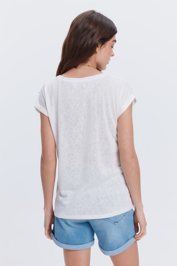 Fifty Outlet Camiseta estampada con strass Azul