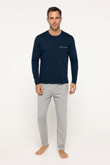 Fifty Outlet Pijama manga larga. Calidad single jersey algodón Gris