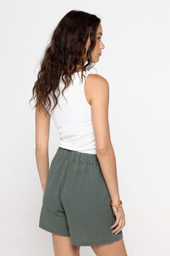 Fifty Outlet Playera elástica tirante ancho Blanco