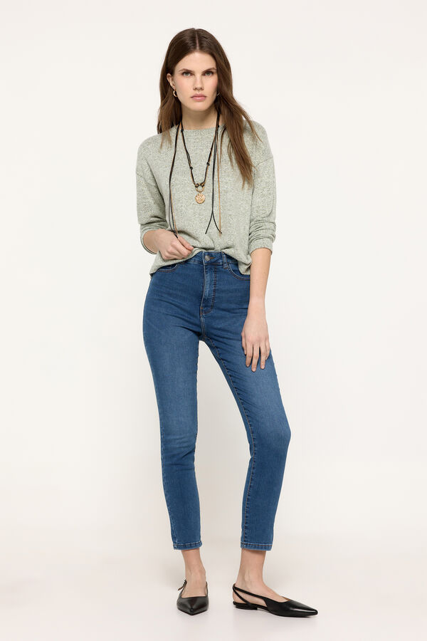 Fifty Outlet Suéter soft touch pointelle Kaki Claro